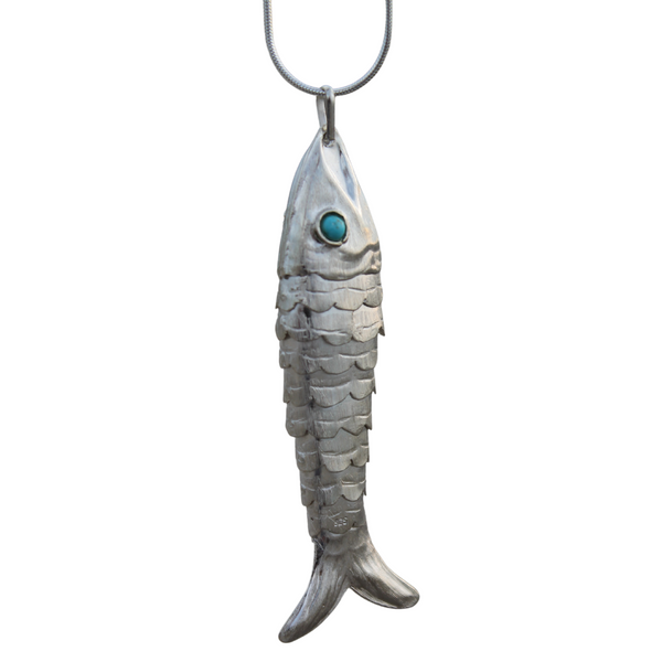 Sterling Silver Articulated Fish Pendant