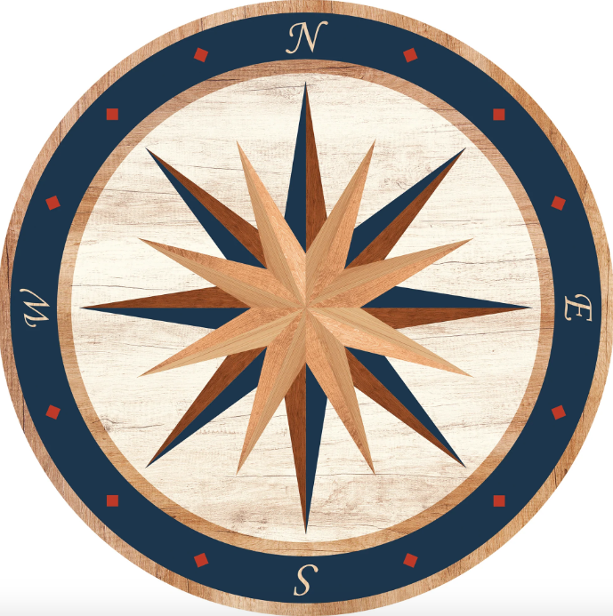 Compass Rose Vinyl Mat