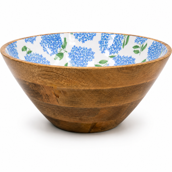 Hydrangea Wooden Batter Bowl