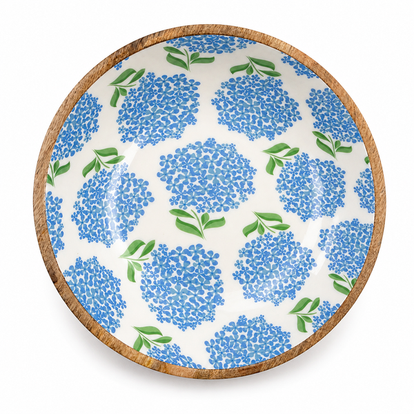 Hydrangea Wooden Batter Bowl