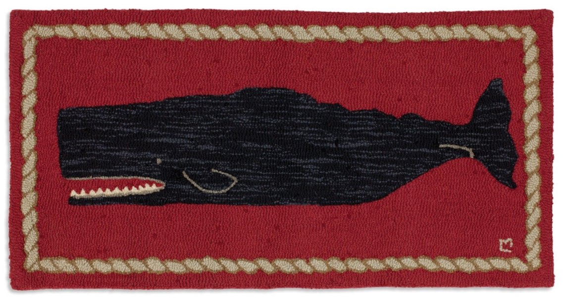 2x4 Whale Rug in Red