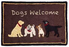 2x3 Dogs Welcome Wool Rug