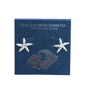 Sterling Silver Antiquated Starfish Earrings