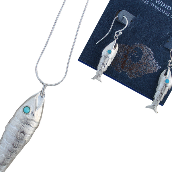 Sterling Silver Articulated Fish Earrings