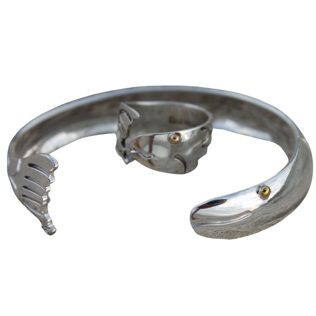 Sterling silver fish 2025 cuff bracelet cape cod