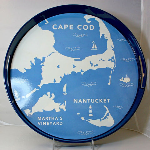 Round Cape Cod Lacquer Tray - 15"