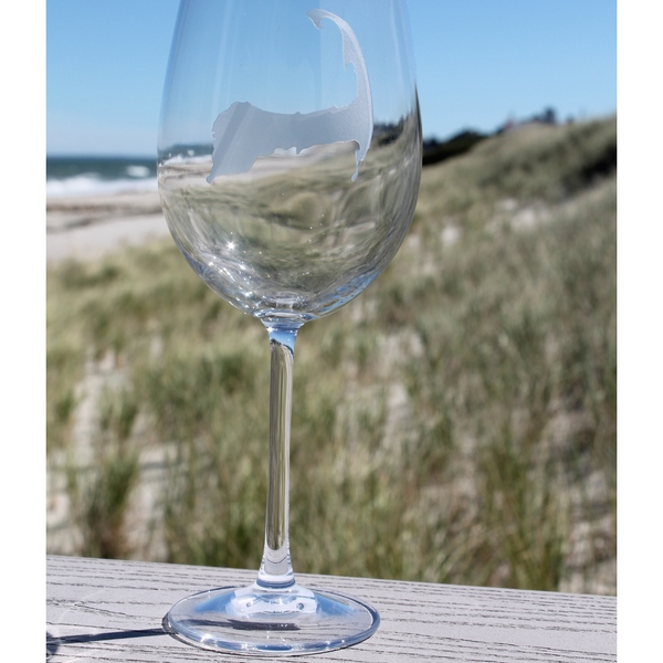 Wine Glass With Cape Cod Map