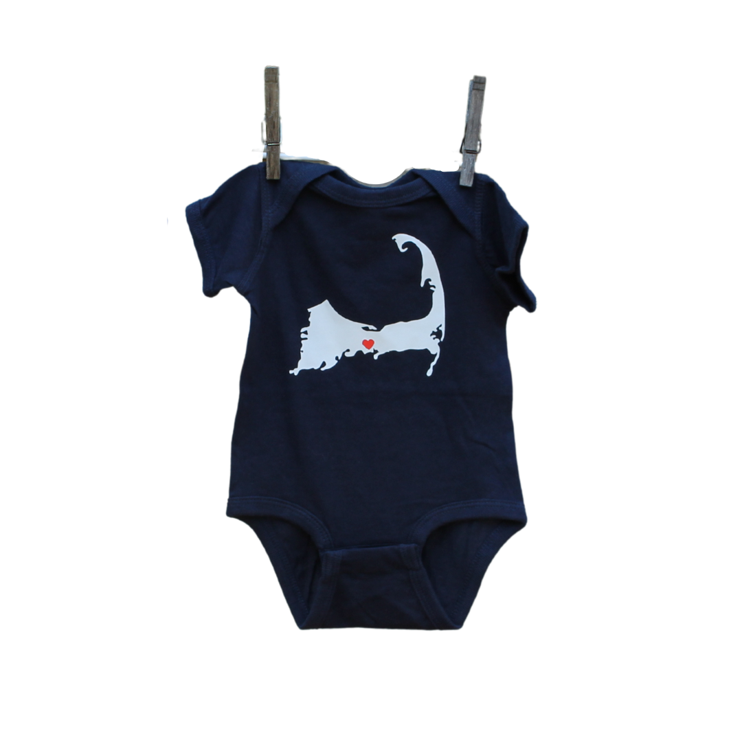 Navy Cape Cod Love Onesie