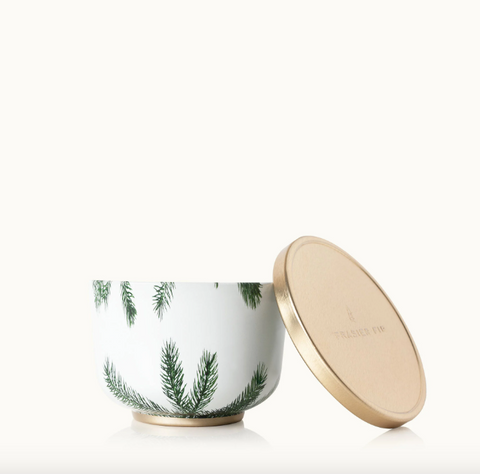 Thymes Frasier Fir Candle Tin with Gold Lid