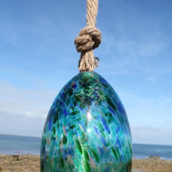Art Glass Speckle Chime Turquoise